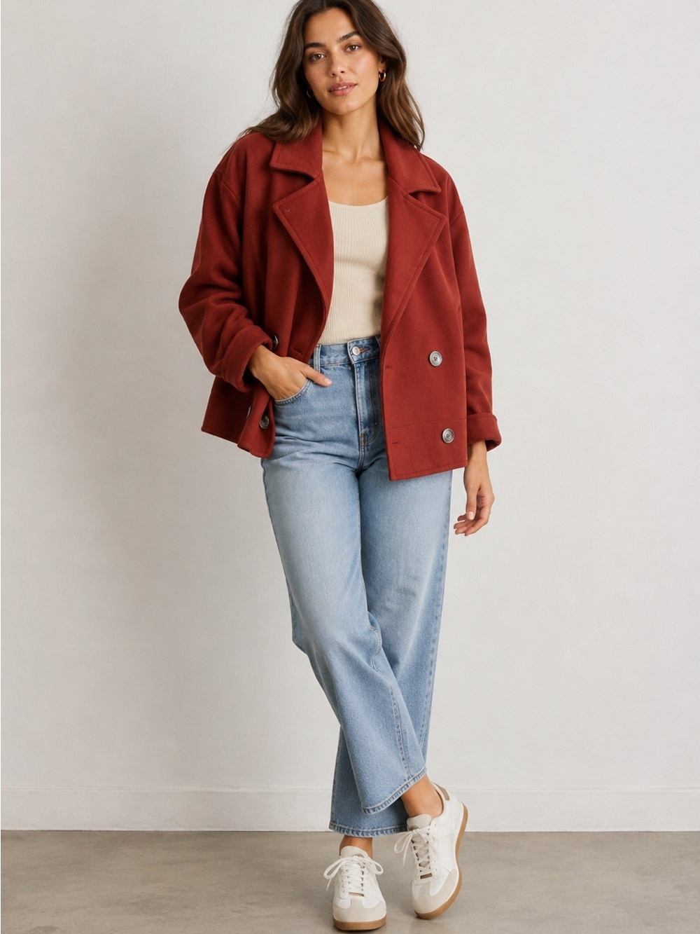Free People Bella Dolman Wool Blend Coat Slouchy Oversized Size L NWT